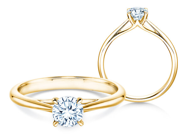 Anillo de compromiso Heaven 4 en 9K oro amarillo con diamante 0,50ct G/SI