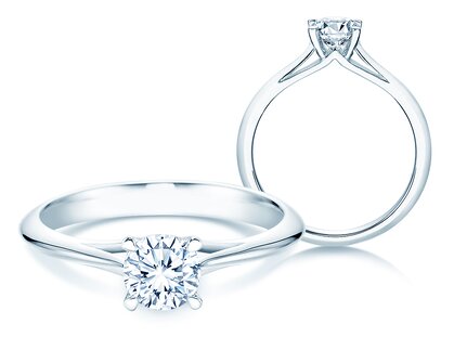 Anillo de compromiso Heaven 4 en 14K oro blanco con diamante 0,75ct G/SI