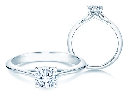 Anillo de compromiso Heaven 4 en 14K oro blanco con diamante 0,75ct G/SI