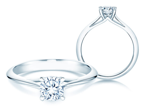 Anillo de compromiso Heaven 4 en 14K oro blanco con diamante 0,75ct G/SI
