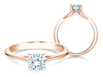 Anillo de compromiso Heaven 4 en 14K oro rosa con diamante 0,75ct G/SI