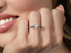 Anillo de compromiso Heaven 4 en 9K oro blanco con diamante 1,00ct H/SI