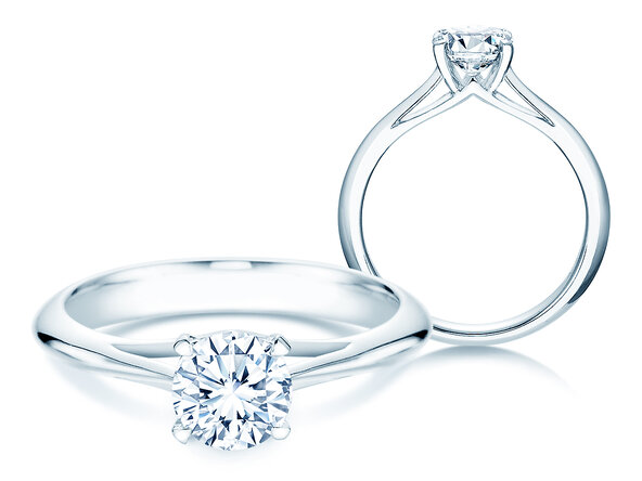 Anillo de compromiso Heaven 4 en 18K oro blanco con diamante 1,25ct H/SI