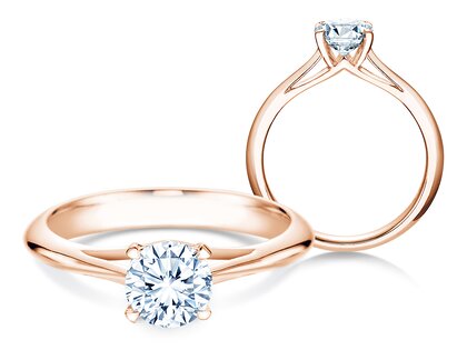 Anillo de compromiso Heaven 4 en 14K oro rosa con diamante 1,00ct G/SI