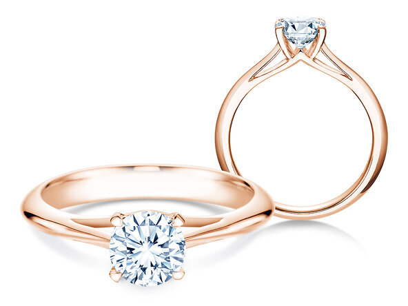 Anillo de compromiso Heaven 4 en 14K oro rosa con diamante 1,00ct G/SI