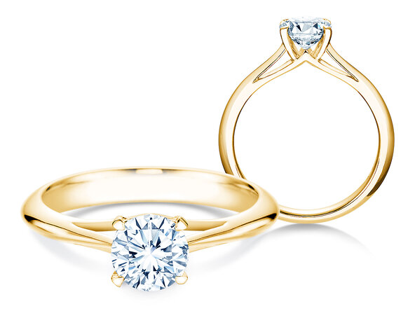 Anillo de compromiso Heaven 4 en 9K oro amarillo con diamante 1,00ct H/SI
