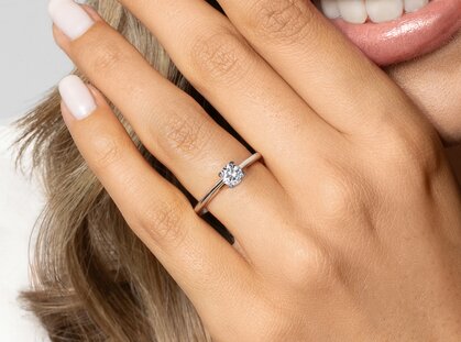 Anillo de compromiso Heaven 4 en 18K oro amarillo con diamante 0,50ct G/SI