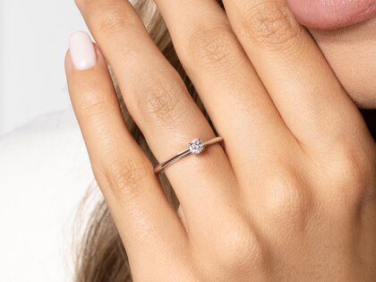 Anillo de compromiso Heaven 4 en plata 925/- con diamante 0,15ct G/VS