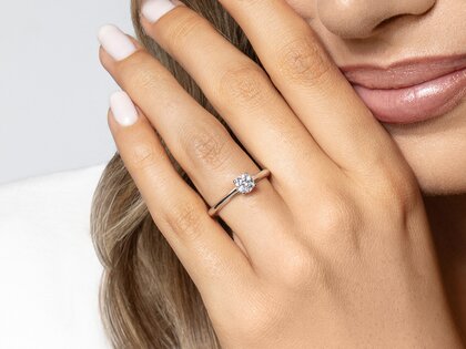 Anillo de compromiso Heaven 4 en 14K oro amarillo con diamante 0,40ct G/SI