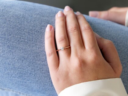 Anillo de compromiso Heaven 4 en oro rosa