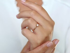 Anillo de compromiso Heaven 4 en oro rosa