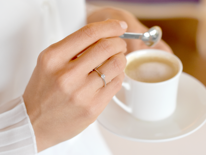 Anillo de compromiso Heaven 4 en plata 925/- con diamante de laboratorio 0,15ct E/VS