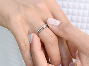 Anillo de compromiso Heaven 4 en 9K oro blanco con diamante 0,25ct H/SI