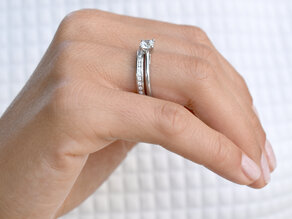 Anillo de compromiso Heaven 4 en 14K oro blanco con diamante 0,40ct H/SI
