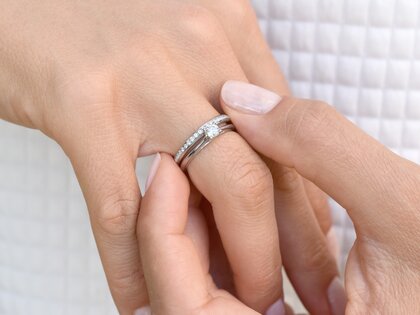 Anillo de compromiso Heaven 4 en platino 950/- con diamante 0,50ct H/SI