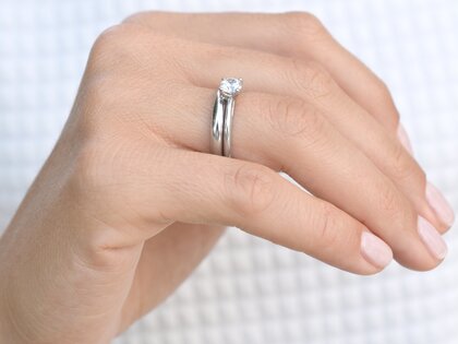 Anillo de compromiso Heaven 4 en 14K oro blanco con diamante 0,75ct G/SI