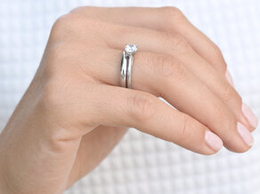 Anillo de compromiso Heaven 4 en 14K oro blanco con diamante 0,75ct G/SI
