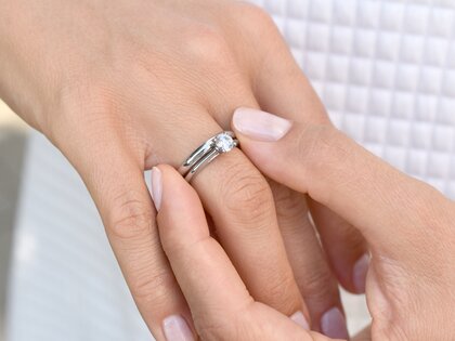 Anillo de compromiso Heaven 4 en 14K oro blanco con diamante 0,75ct G/SI