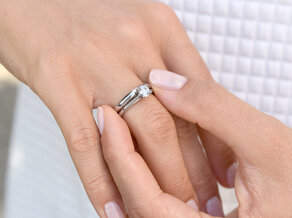 Anillo de compromiso Heaven 4 en 14K oro blanco con diamante 0,75ct G/SI
