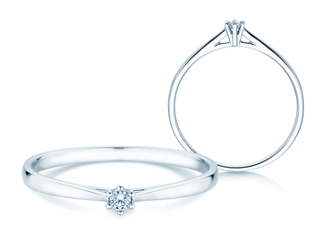 Anillo de compromiso Heaven 6 Petite en 14K oro blanco con diamante 0,035ct G/SI