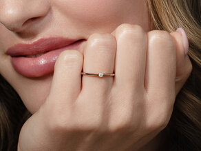 Anillo de compromiso Heaven 6 en 14K oro amarillo con diamante 0,07ct