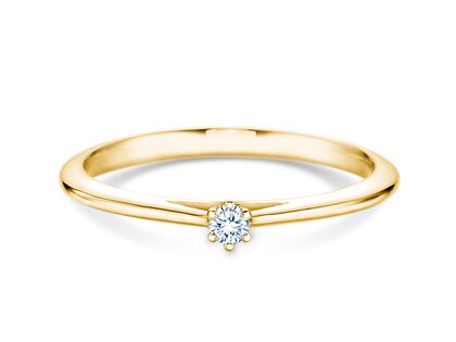 Anillo de compromiso Heaven 6 en 9K oro amarillo con diamante 0,05ct H/SI