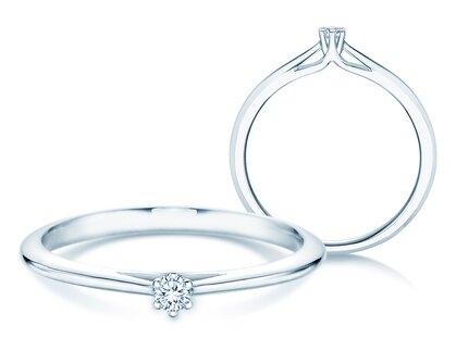 Anillo de compromiso Heaven 6 en plata 925/- con diamante 0,07ct