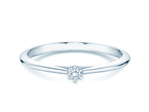Anillo de compromiso Heaven 6 en 9K oro blanco con diamante 0,05ct H/SI