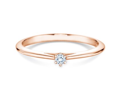 Anillo de compromiso Heaven 6 en 18K oro rosa con diamante 0,05ct H/SI