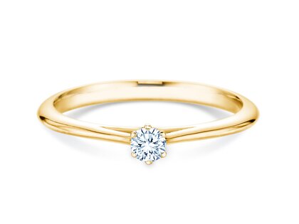 Anillo de compromiso Heaven 6 en 14K oro amarillo con diamante 0,10ct H/SI