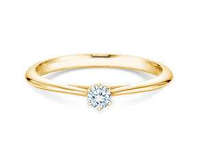Anillo de compromiso Heaven 6 en 14K oro amarillo con diamante 0,10ct H/SI