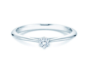 Anillo de compromiso Heaven 6 en 14K oro blanco con diamante 0,10ct G/SI