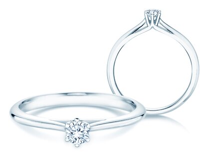 Anillo de compromiso Heaven 6 en 14K oro blanco con diamante 0,20ct G/SI