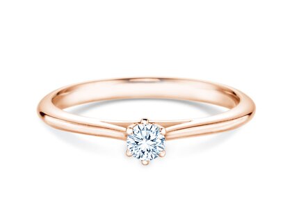 Anillo de compromiso Heaven 6 en 9K oro rosa con diamante 0,20ct G/SI