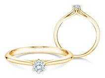 Anillo de compromiso Heaven 6 en 9K oro amarillo con diamante 0,20ct G/SI