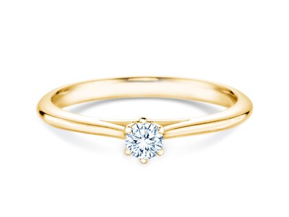 Anillo de compromiso Heaven 6 en 14K oro amarillo con diamante 0,15ct H/SI