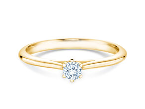 Anillo de compromiso Heaven 6 en 14K oro amarillo con diamante 0,15ct H/SI
