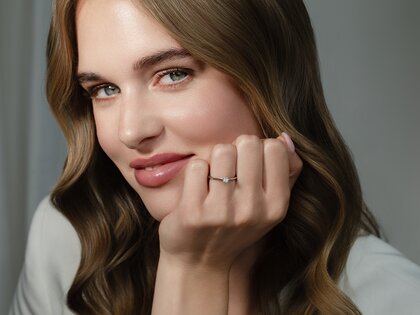 Anillo de compromiso Heaven 6 en 9K oro amarillo con diamante 0,20ct G/SI