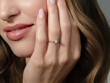Anillo de compromiso Heaven 6 en 14K oro amarillo con diamante 0,25ct G/SI