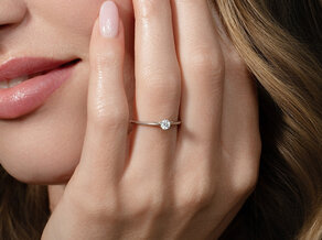 Anillo de compromiso Heaven 6 en 9K oro blanco con diamante 0,25ct H/SI