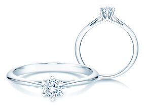 Anillo de compromiso Heaven 6 en 18K oro blanco con diamante 0,25ct G/SI