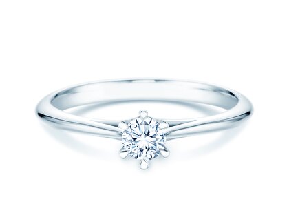 Anillo de compromiso Heaven 6 en 9K oro blanco con diamante 0,25ct H/SI