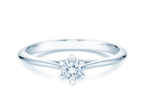 Anillo de compromiso Heaven 6 en 9K oro blanco con diamante 0,25ct H/SI