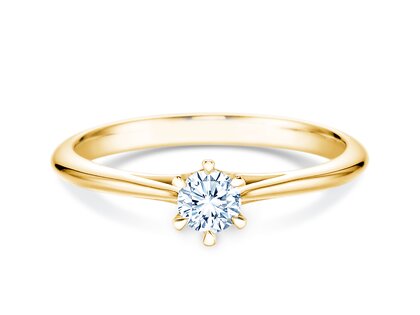 Anillo de compromiso Heaven 6 en 14K oro amarillo con diamante 0,25ct G/SI
