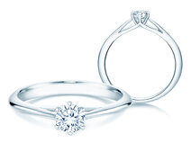 Anillo de compromiso Heaven 6 en 14K oro blanco con diamante 0,30ct G/SI
