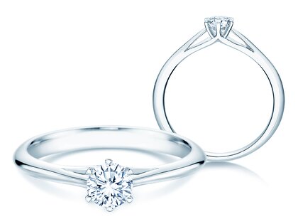 Anillo de compromiso Heaven 6 en 18K oro blanco con diamante 0,30ct G/SI