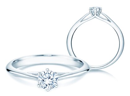 Anillo de compromiso Heaven 6 en 14K oro blanco con diamante 0,30ct G/SI