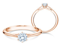 Anillo de compromiso Heaven 6 en 14K oro rosa con diamante 0,30ct G/SI