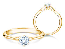 Anillo de compromiso Heaven 6 en 14K oro amarillo con diamante 0,30ct G/SI