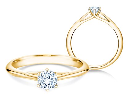 Anillo de compromiso Heaven 6 en 14K oro amarillo con diamante 0,30ct G/SI